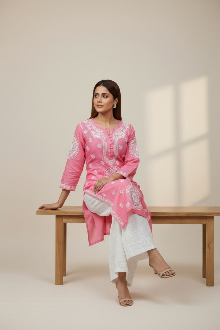 Meera Muslin Chikankari Kurta Set