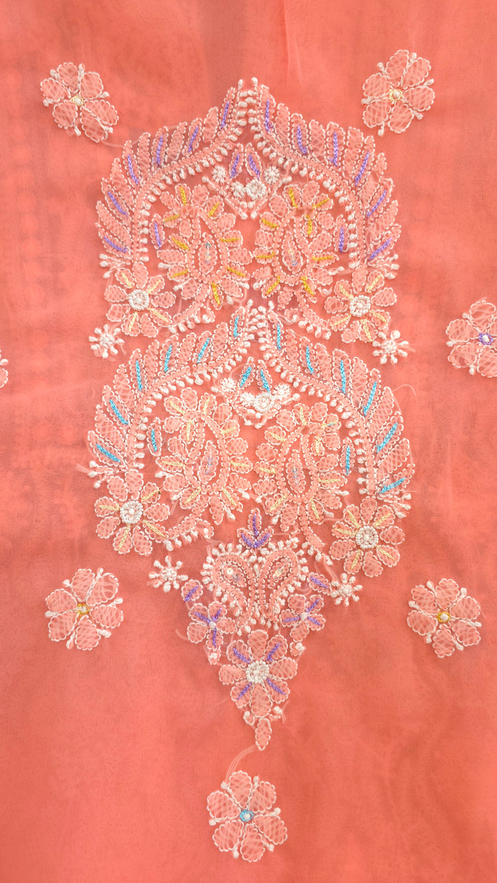 Georgette Chikankari Dress Material Resham Aari pearl Work