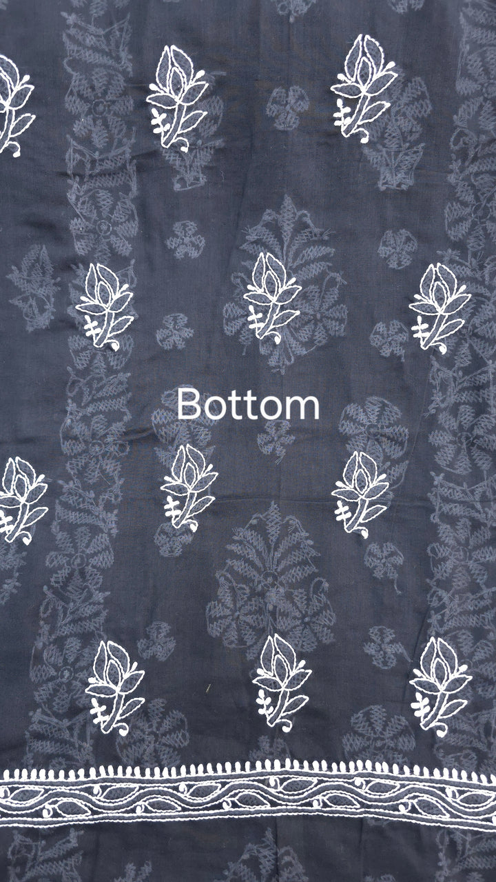 Paridhan Chikan Premium Handcrafted Chikankari Cotton Suit Set | Unstitched Dress Material with Chiffon Dupatta | Made in Lucknow