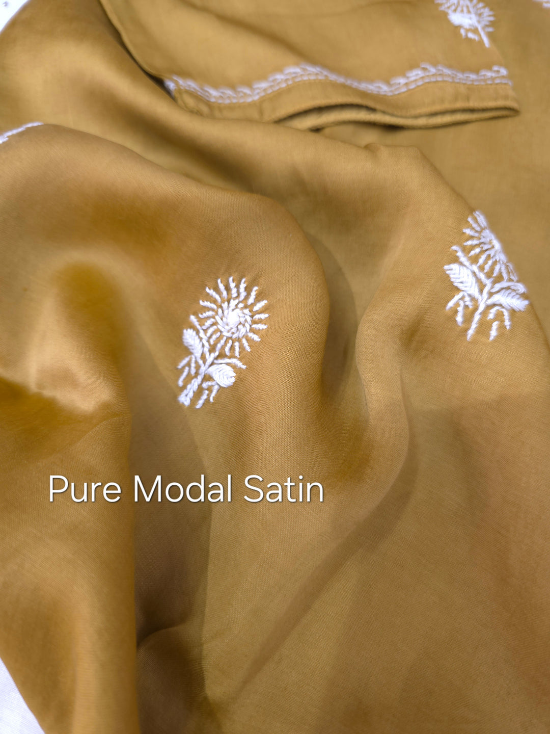 Women's Modal Satin Chikankari Top – Authentic 2 Taar Hand Embroidery