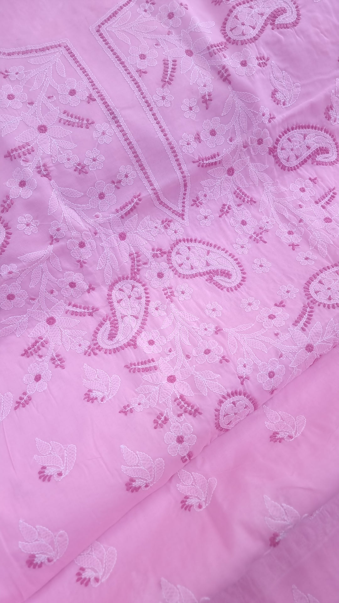 Paridhan Chikan Premium Handcrafted Chikankari Cotton Suit Set | Unstitched Dress Material with Chiffon Dupatta | Made in Lucknow