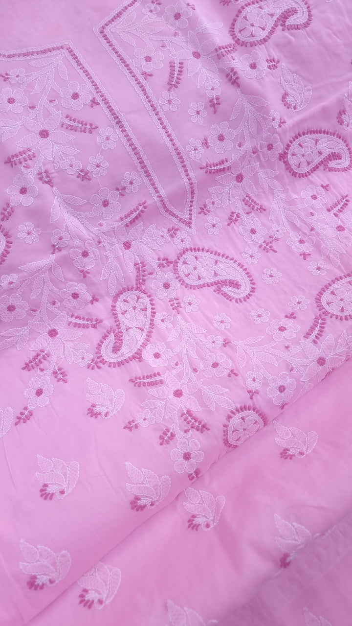 Paridhan Chikan Premium Handcrafted Chikankari Cotton Suit Set | Unstitched Dress Material with Chiffon Dupatta | Made in Lucknow