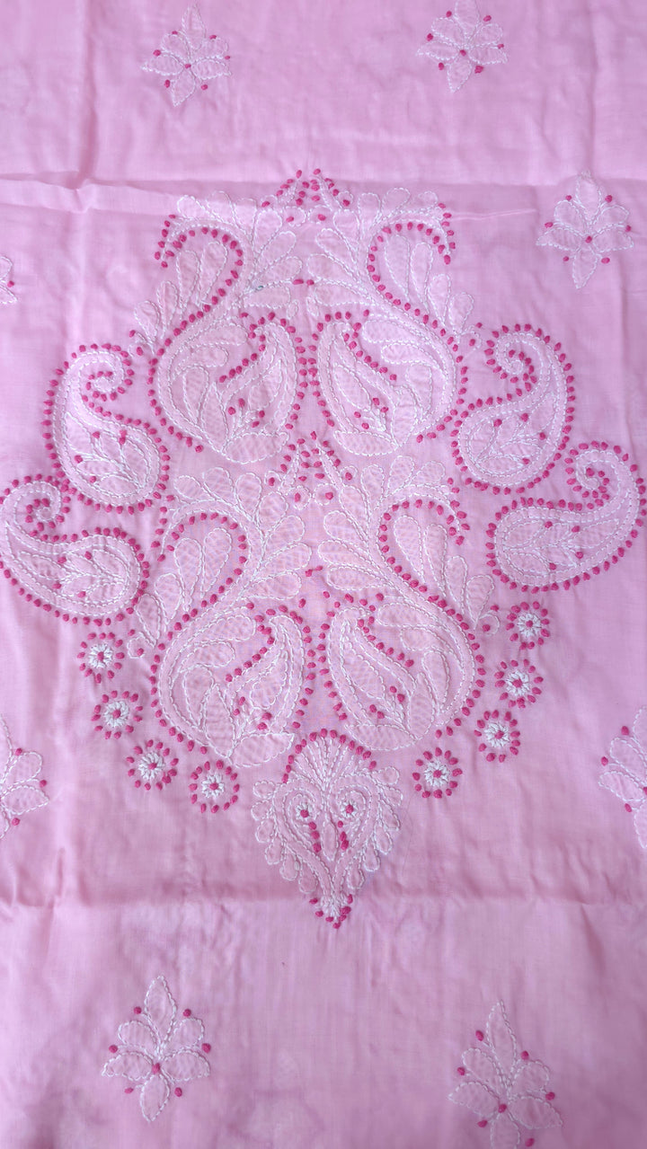 Paridhan Chikan Premium Handcrafted Chikankari Cotton Suit Set | Unstitched Dress Material with Chiffon Dupatta | Made in Lucknow