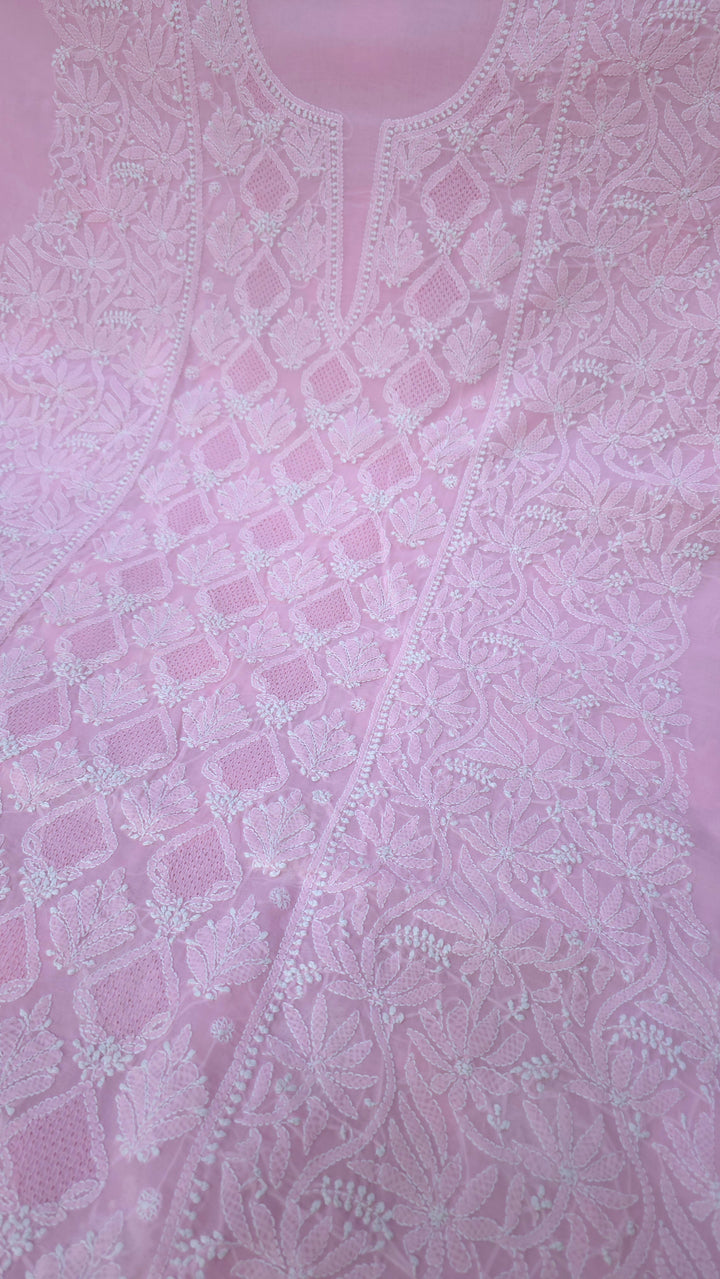 Tareef Lucknow Hand Jaali Chikankari Cotton Dress Material
