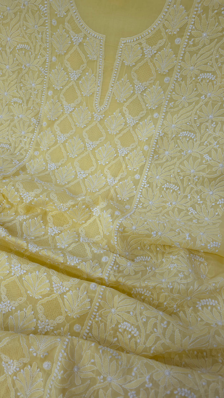 Tareef Lucknow Hand Jaali Chikankari Cotton Dress Material