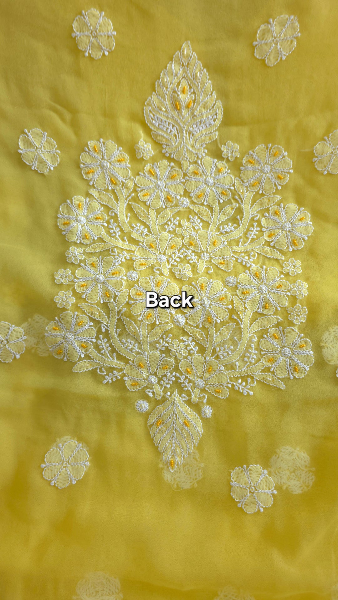 Alina Heavy Embellished Georgette Chikankari Unstitched Dress Material | Cutdana Handwork