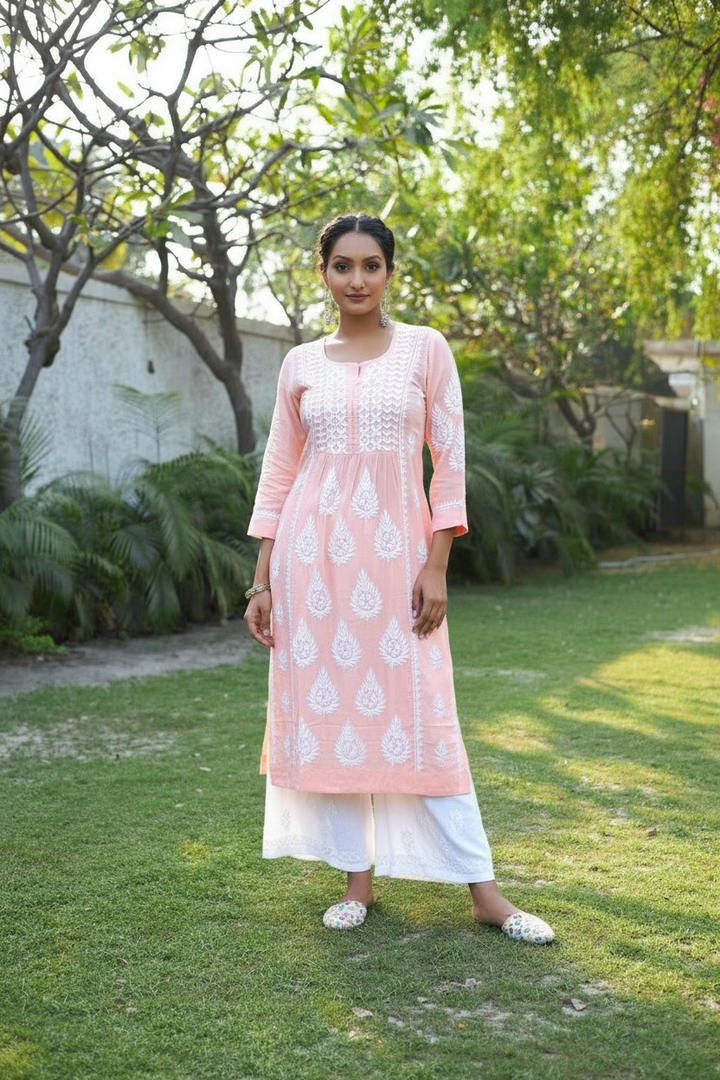 Modal Chikankari Nyra Kurti