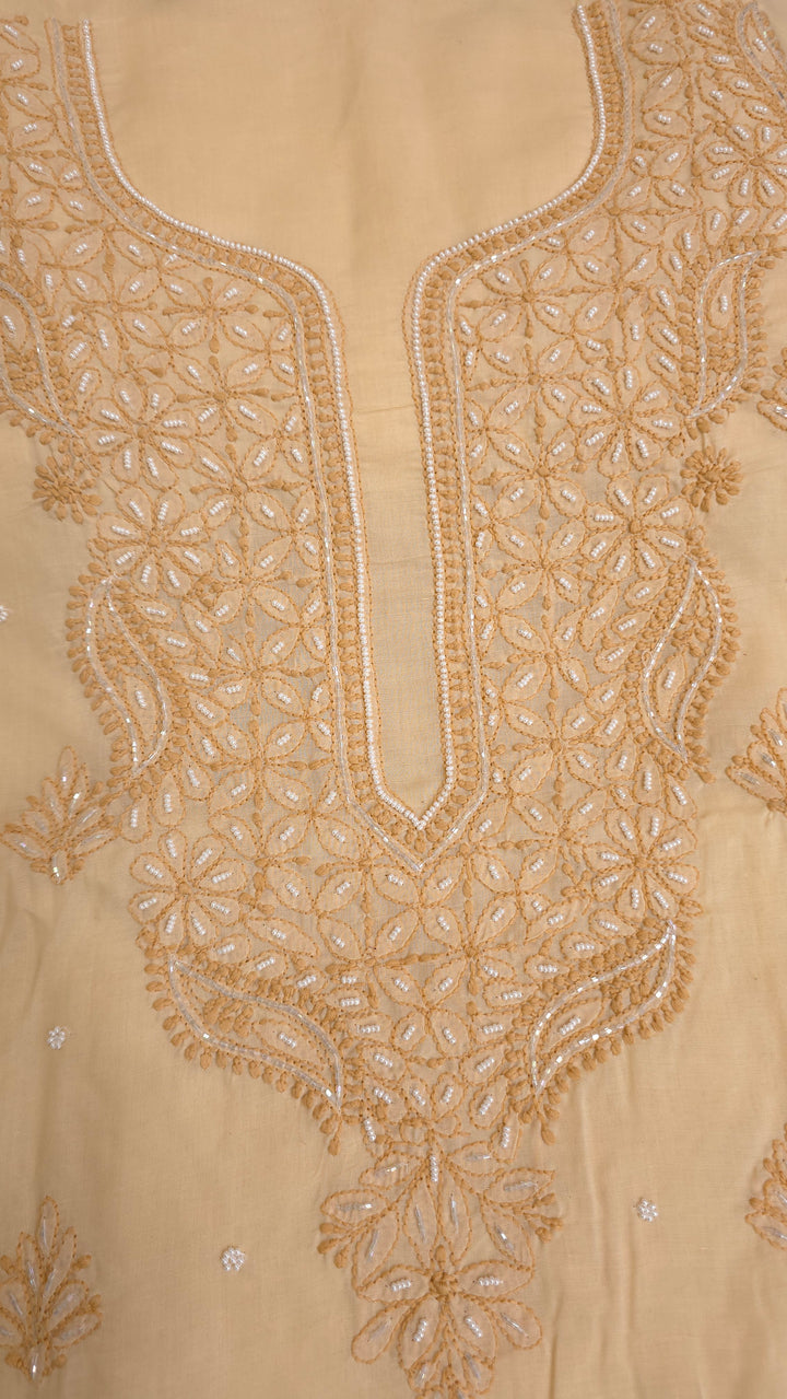 Pearl Chikankari Cotton Dress Material | Paridhan Chikan
