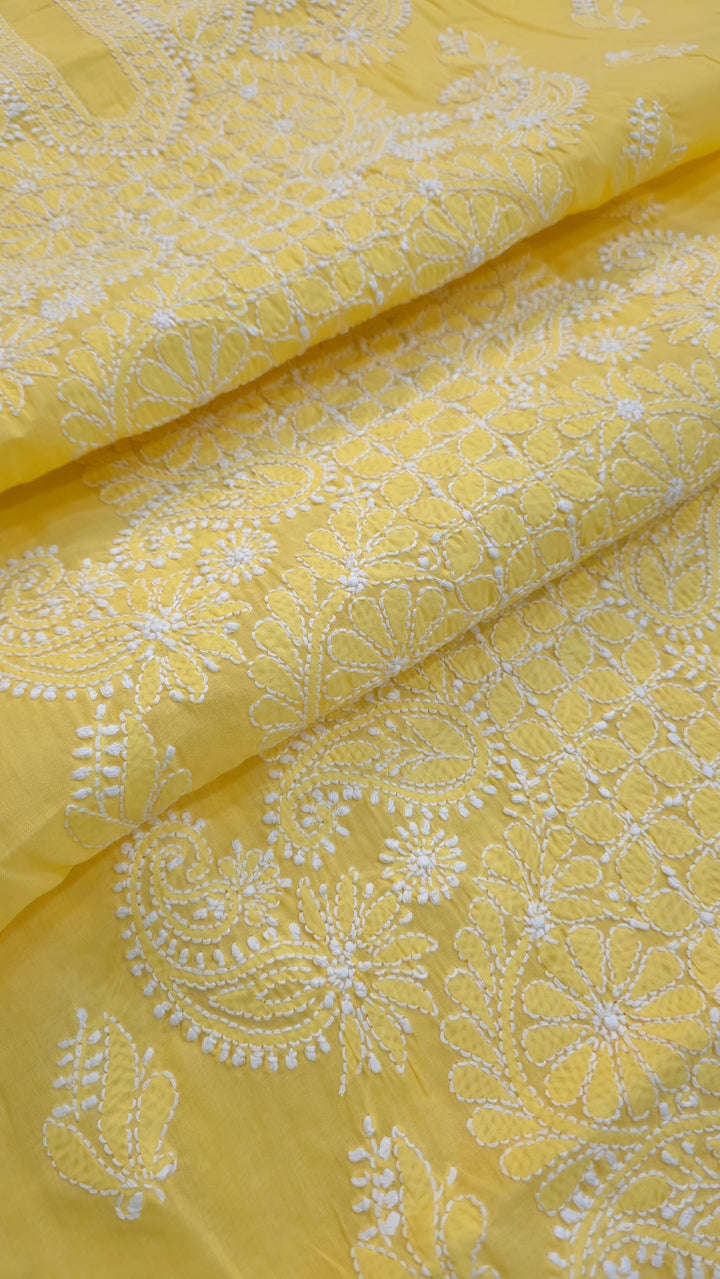 Paridhan Chikan Premium Handcrafted Chikankari Cotton Suit Set | Unstitched Dress Material with Chiffon Dupatta | Made in Lucknow