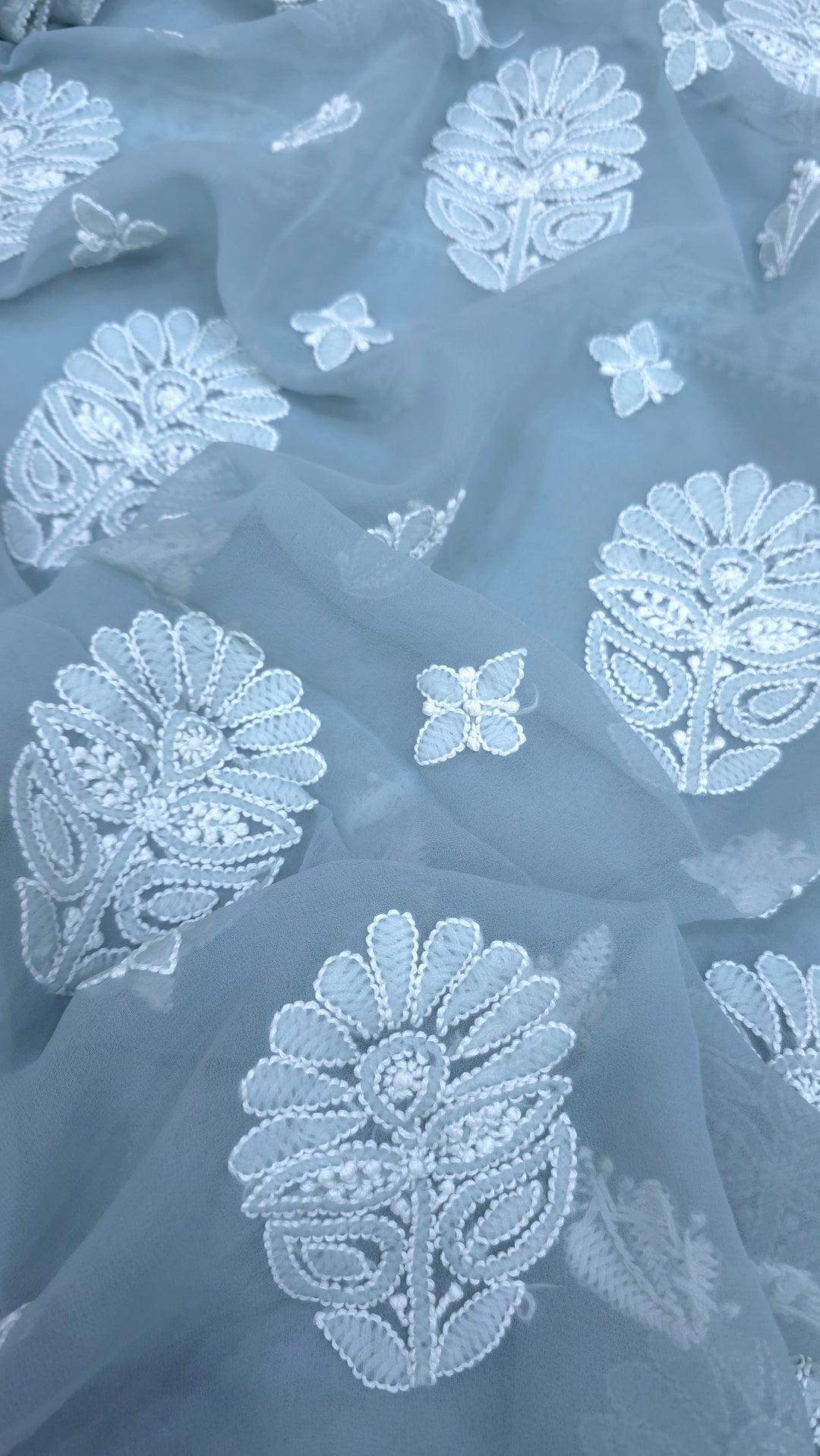 Lucknowi Georgette Chikankari Dress Material – Hand Embroidery Kurta, Bottom & Dupatta | Festive Queen Shades