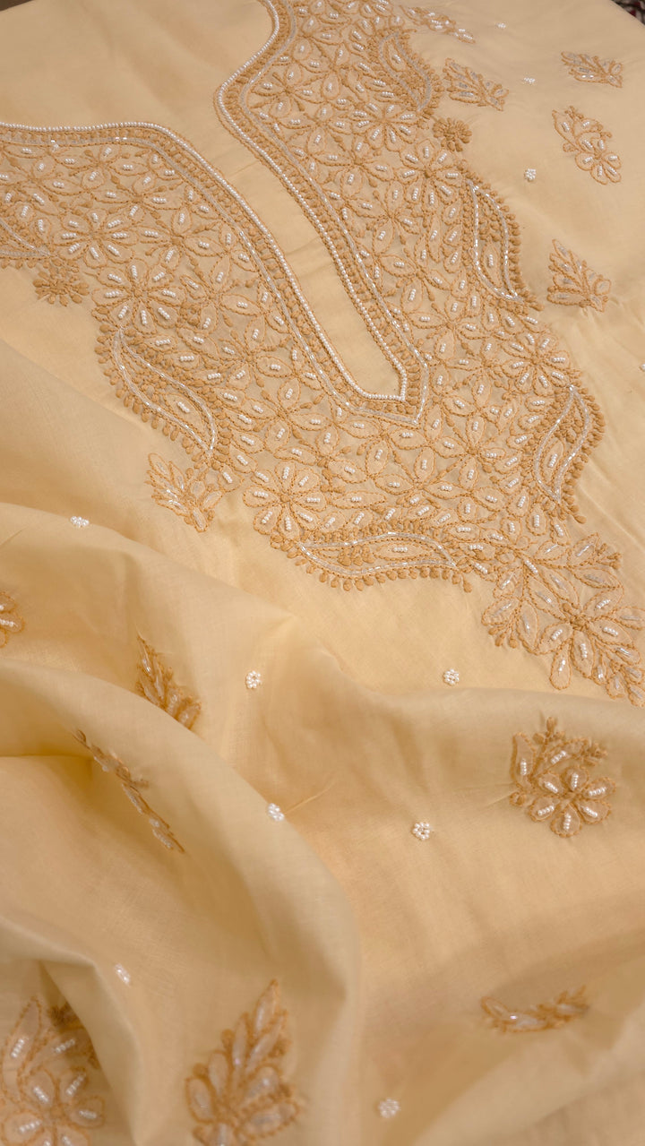 Pearl Chikankari Cotton Dress Material | Paridhan Chikan