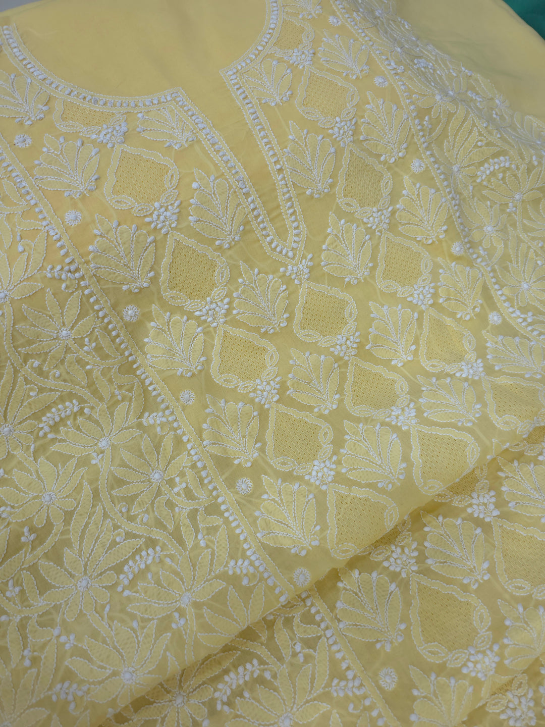 Tareef Lucknow Hand Jaali Chikankari Cotton Dress Material