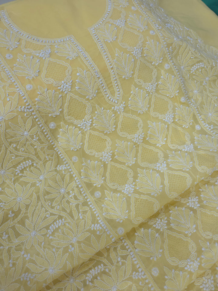 Tareef Lucknow Hand Jaali Chikankari Cotton Dress Material