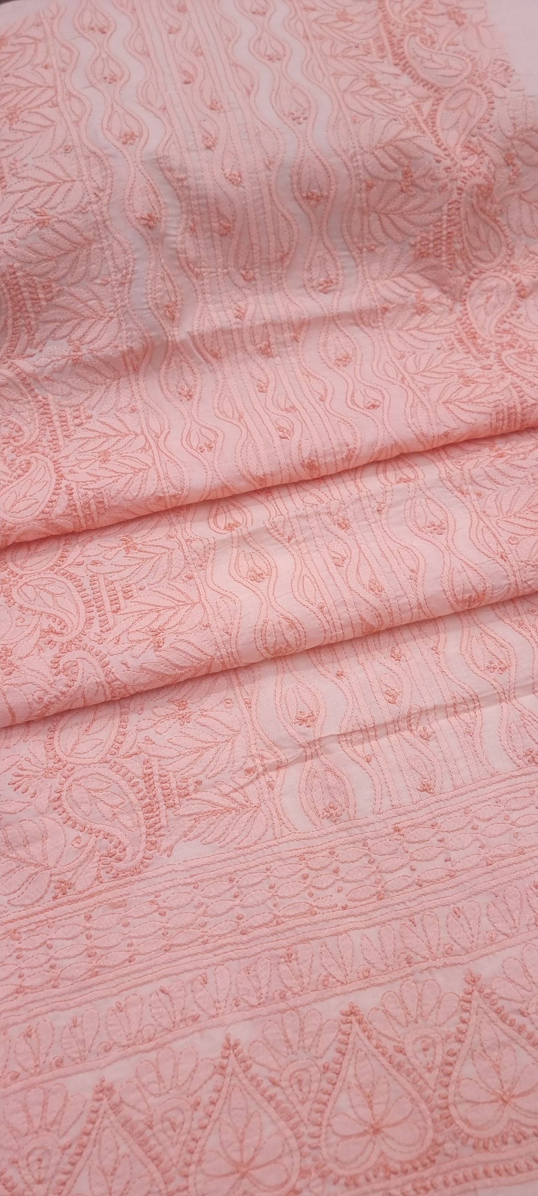 Cotton Chikankari Hand Embroidered Unstitched Kurta Fabric – 3 Meter