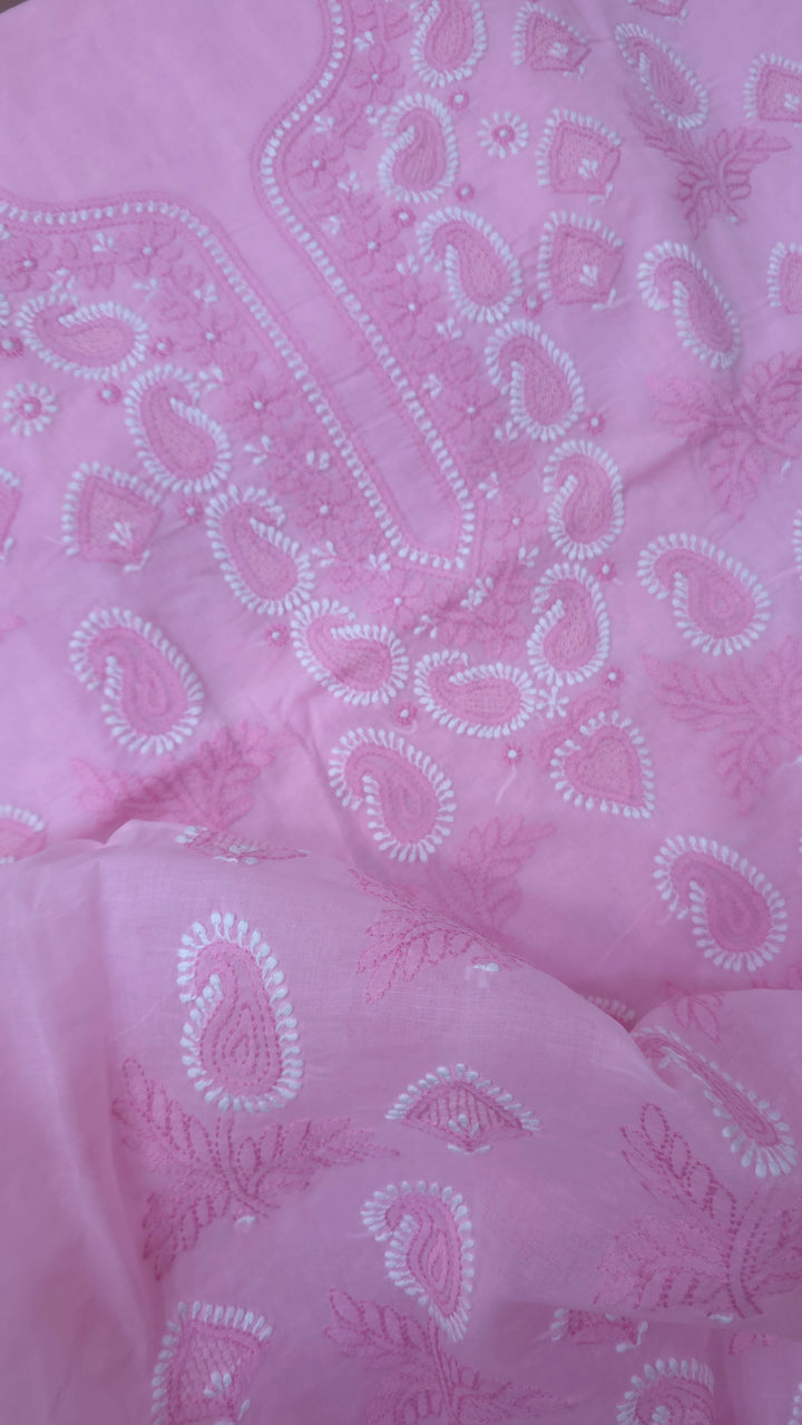 Sarahna Lucknow Hand Jaali Chikankari Cotton Dress Material