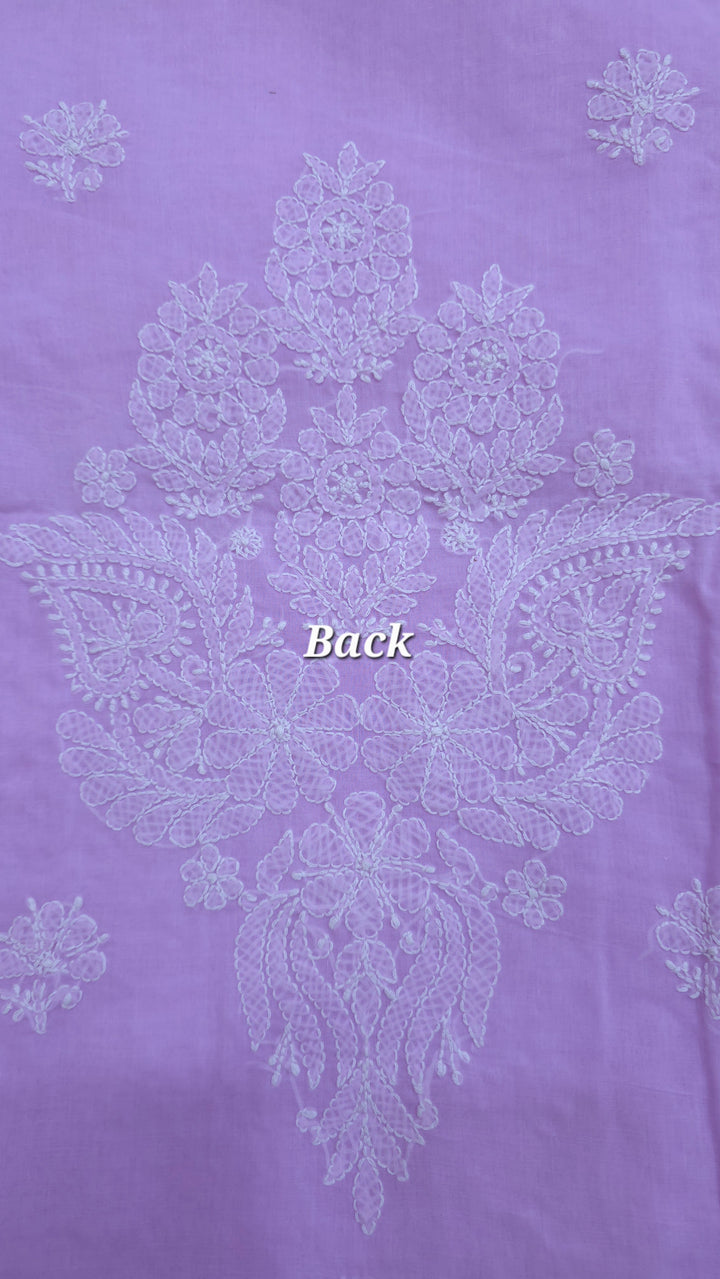 Darz Lucknowi Chikankari  Dress Material – Handmade Cotton Suit with Chiffon Dupatta