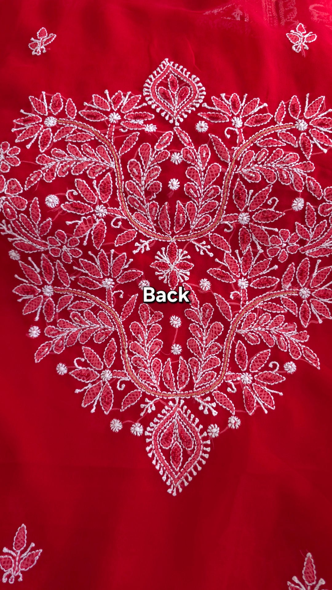 Alina Heavy Embellished Georgette Chikankari Unstitched Dress Material | Cutdana Handwork