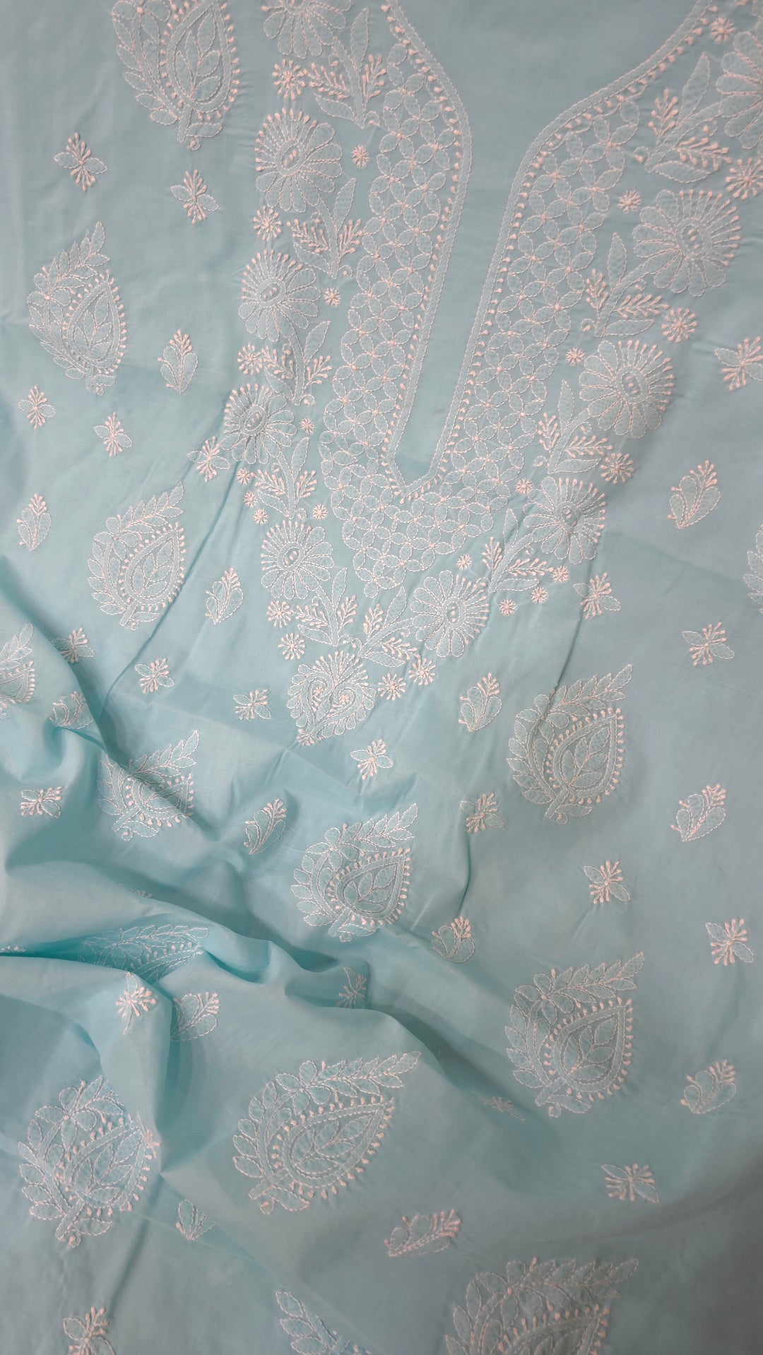 Paridhan Chikan Premium Handcrafted Chikankari Cotton Suit Set | Unstitched Dress Material with Chiffon Dupatta | Made in Lucknow