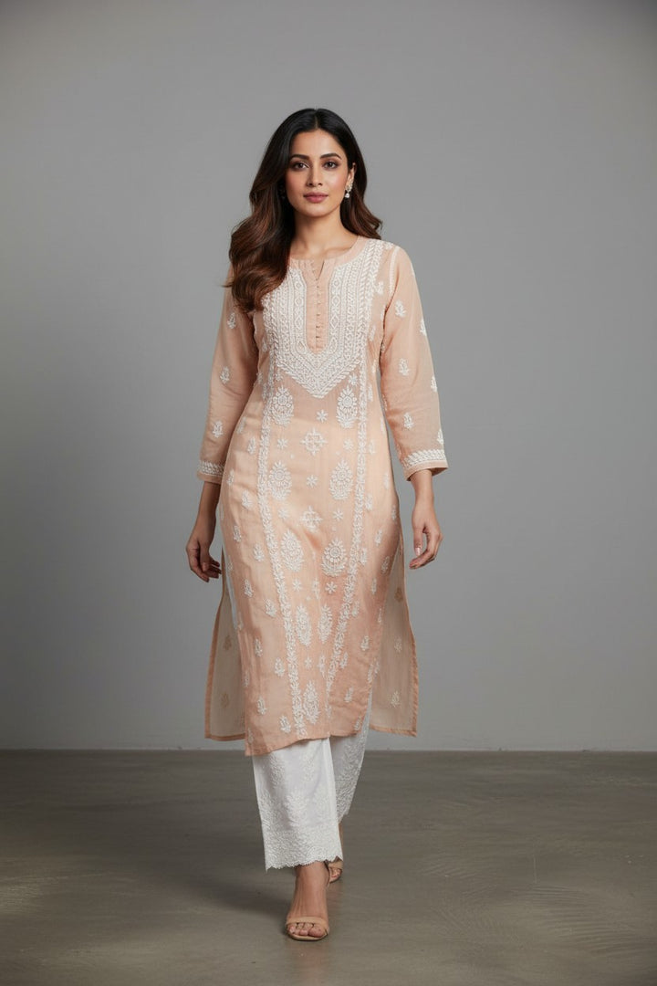 Pure Muslin Chikankari Kurti