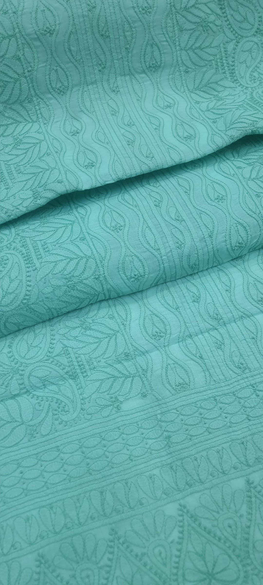 Cotton Chikankari Hand Embroidered Unstitched Kurta Fabric – 3 Meter