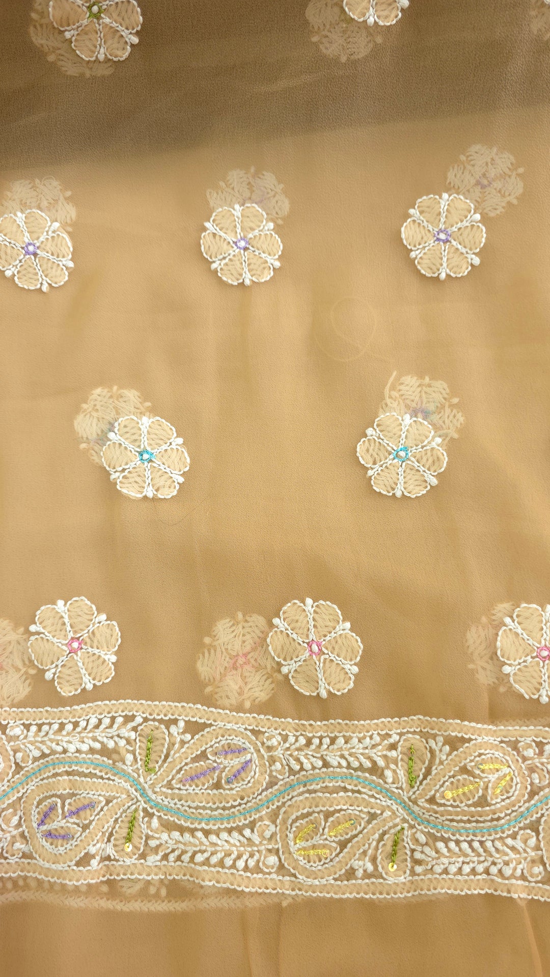 Georgette Chikankari Dress Material Resham Aari pearl Work