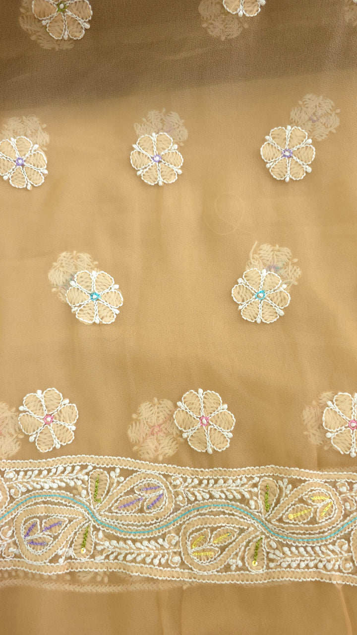 Georgette Chikankari Dress Material Resham Aari pearl Work