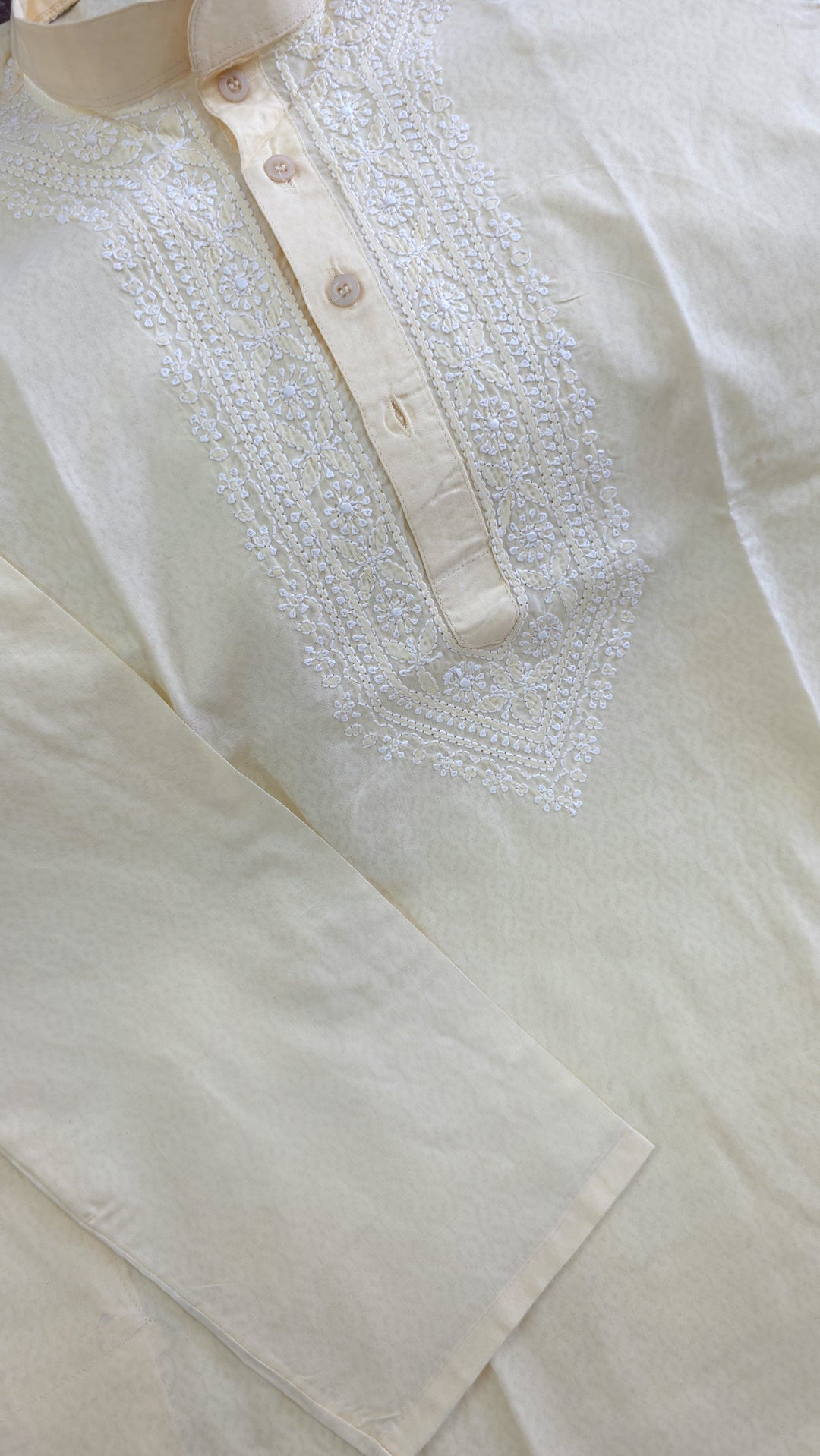 Brasso Cotton hand embroidered Men's chikankari kurta