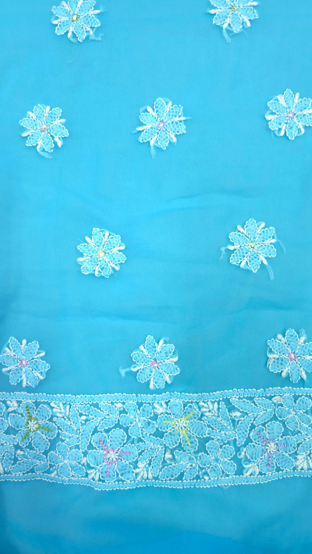 Georgette Chikankari Dress Material Resham Aari pearl Work