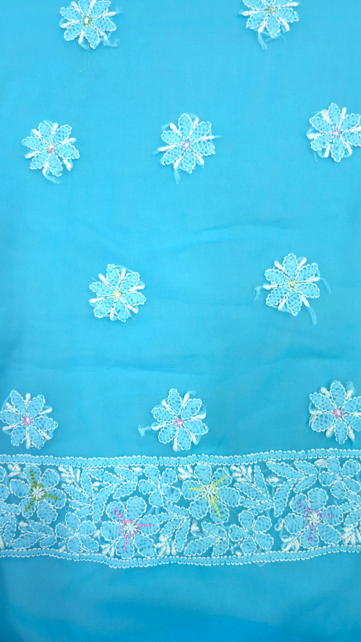 Georgette Chikankari Dress Material Resham Aari pearl Work