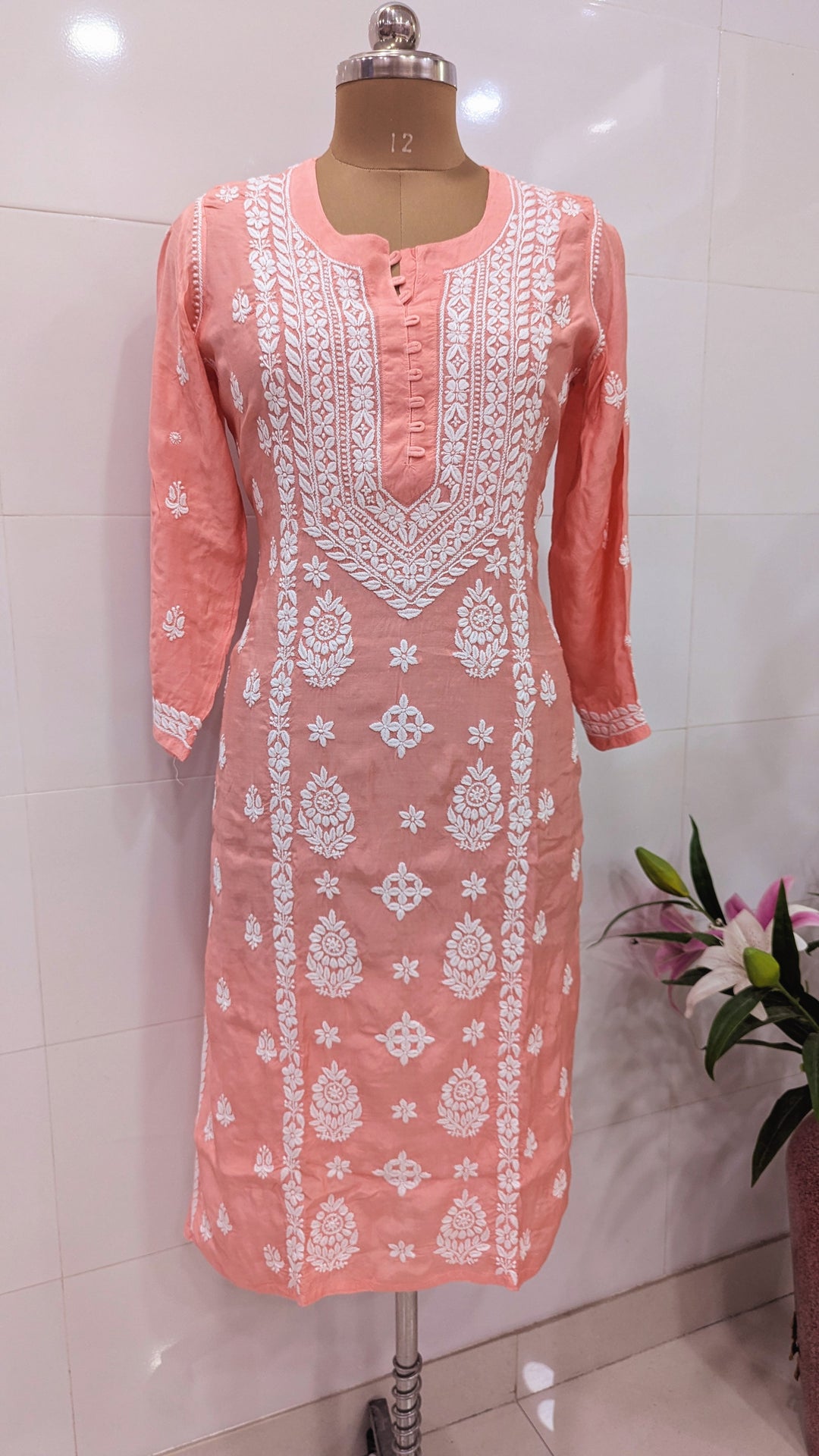 Pure Muslin Chikankari Kurti