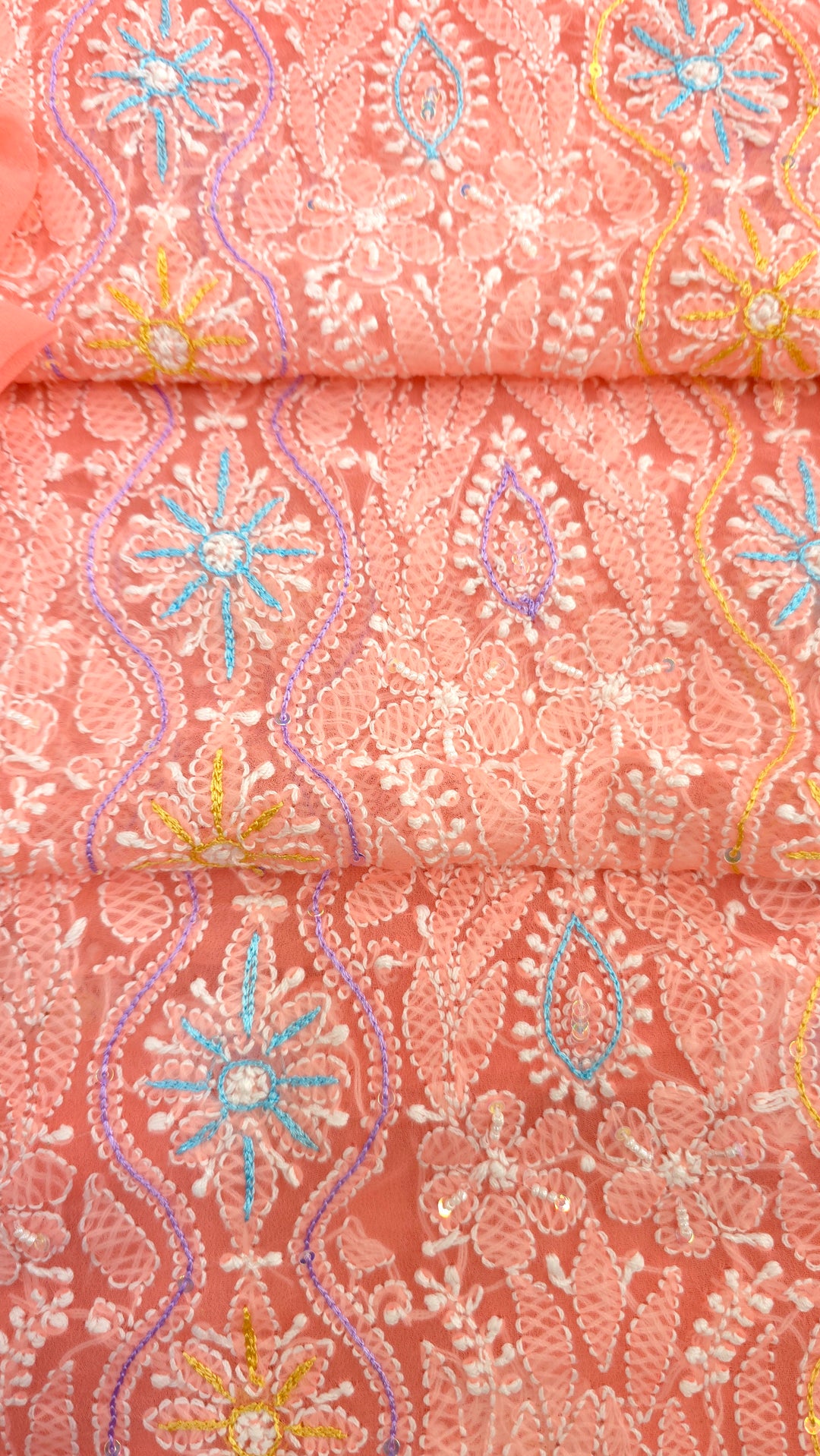 Georgette Chikankari Dress Material Resham Aari pearl Work