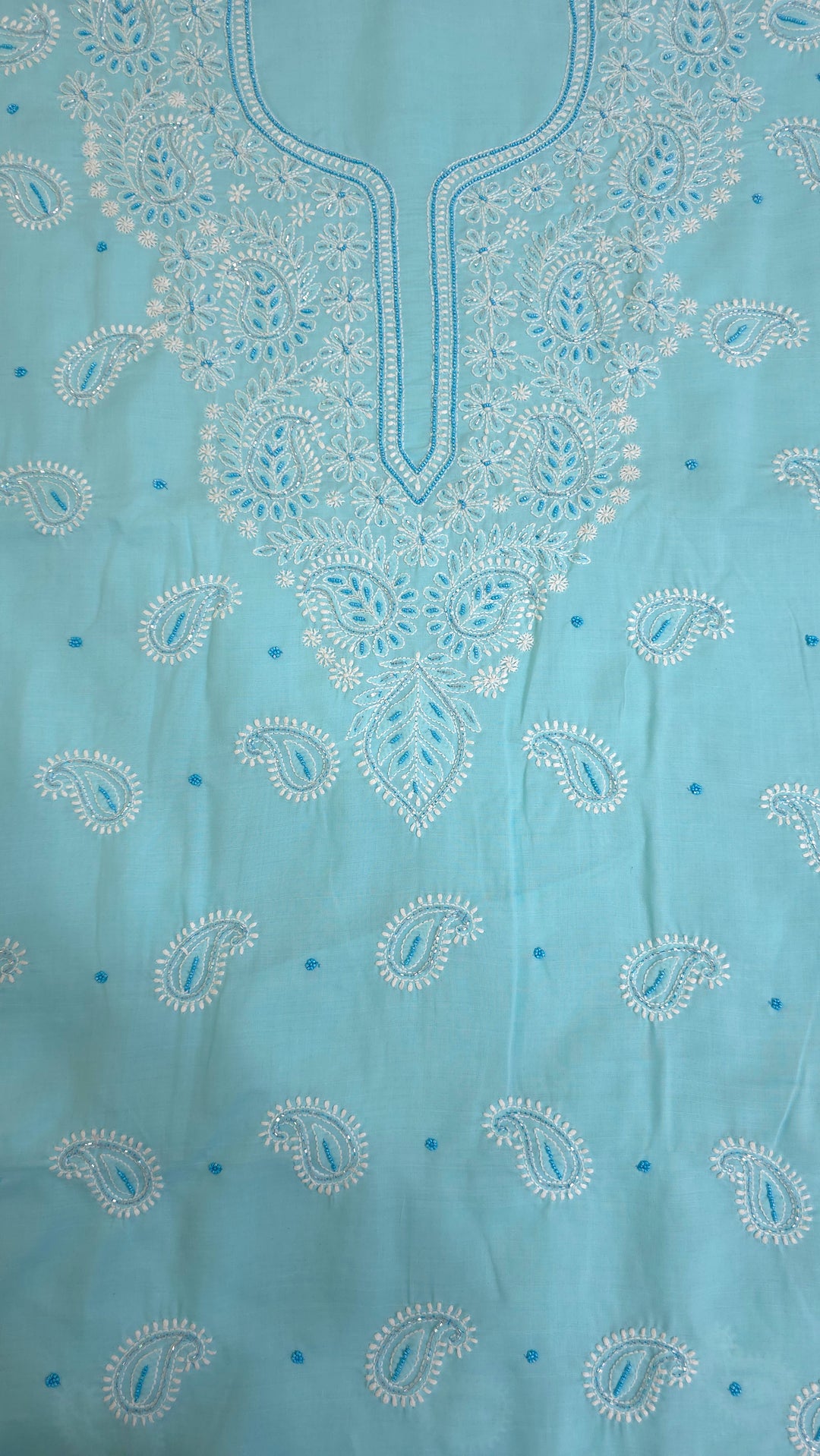 Pearl Chikankari Cotton Dress Material | Paridhan Chikan