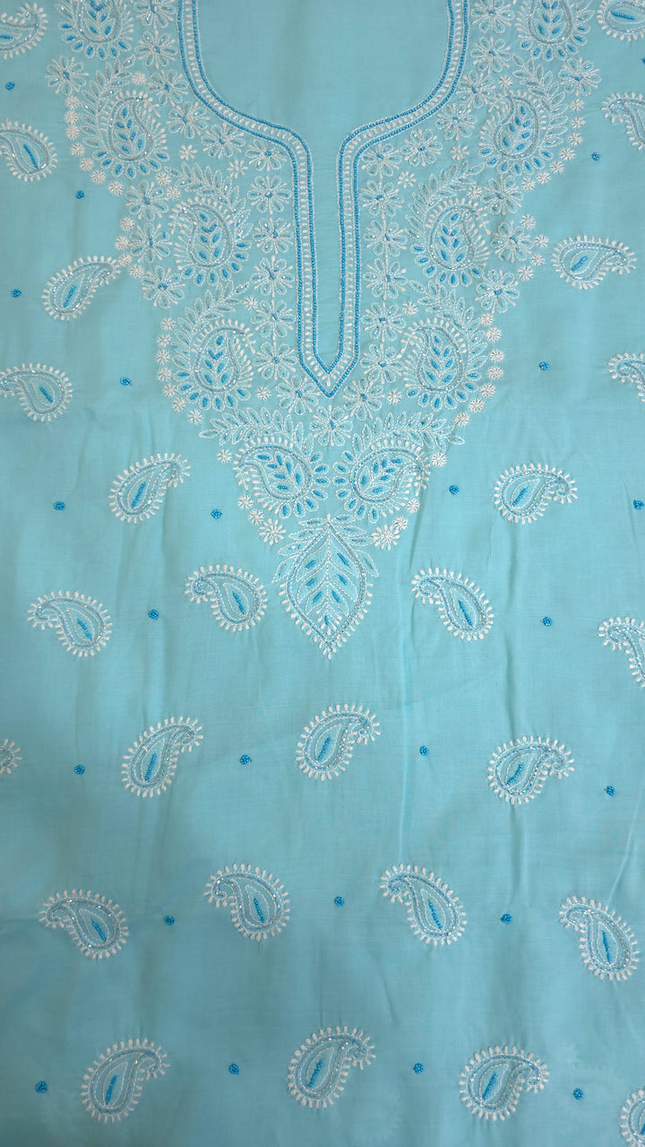Pearl Chikankari Cotton Dress Material | Paridhan Chikan