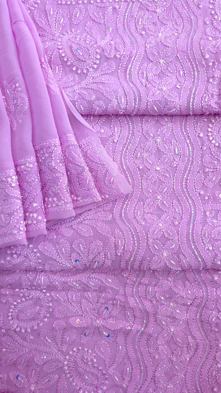 Pure Georgette Viscose Chikankari Dress Material | Paridhan