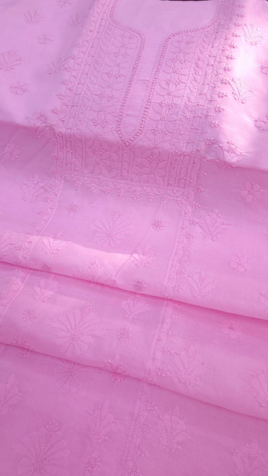 Paridhan Chikan Premium Handcrafted Chikankari Cotton Suit Set | Unstitched Dress Material with Chiffon Dupatta | Made in Lucknow