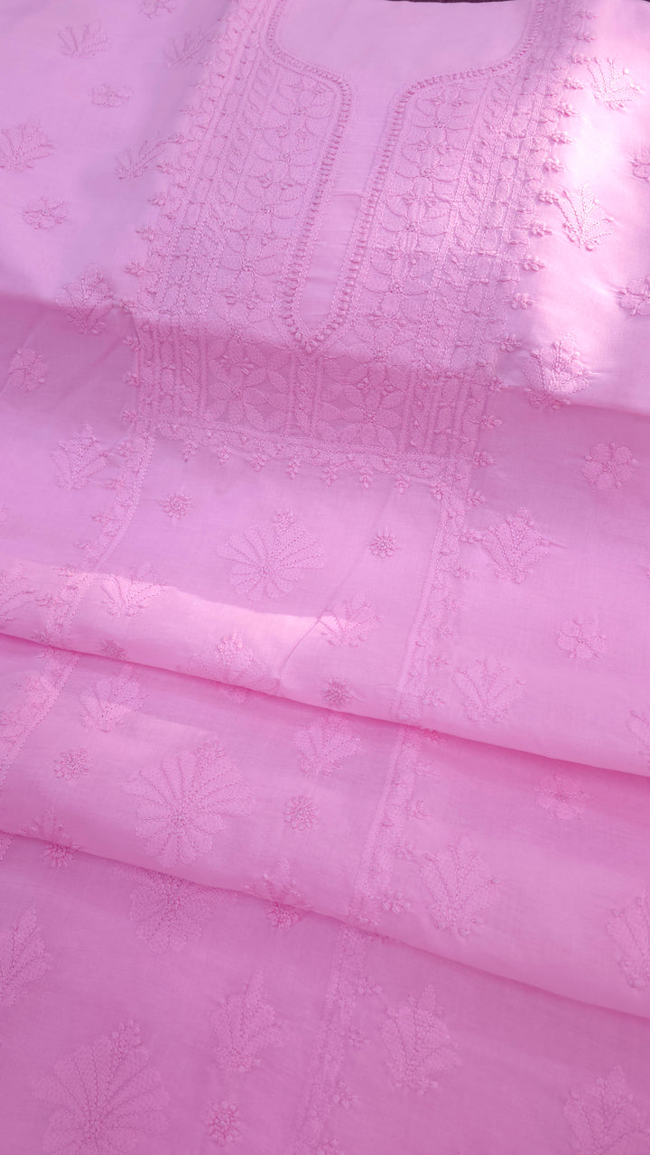 Paridhan Chikan Premium Handcrafted Chikankari Cotton Suit Set | Unstitched Dress Material with Chiffon Dupatta | Made in Lucknow
