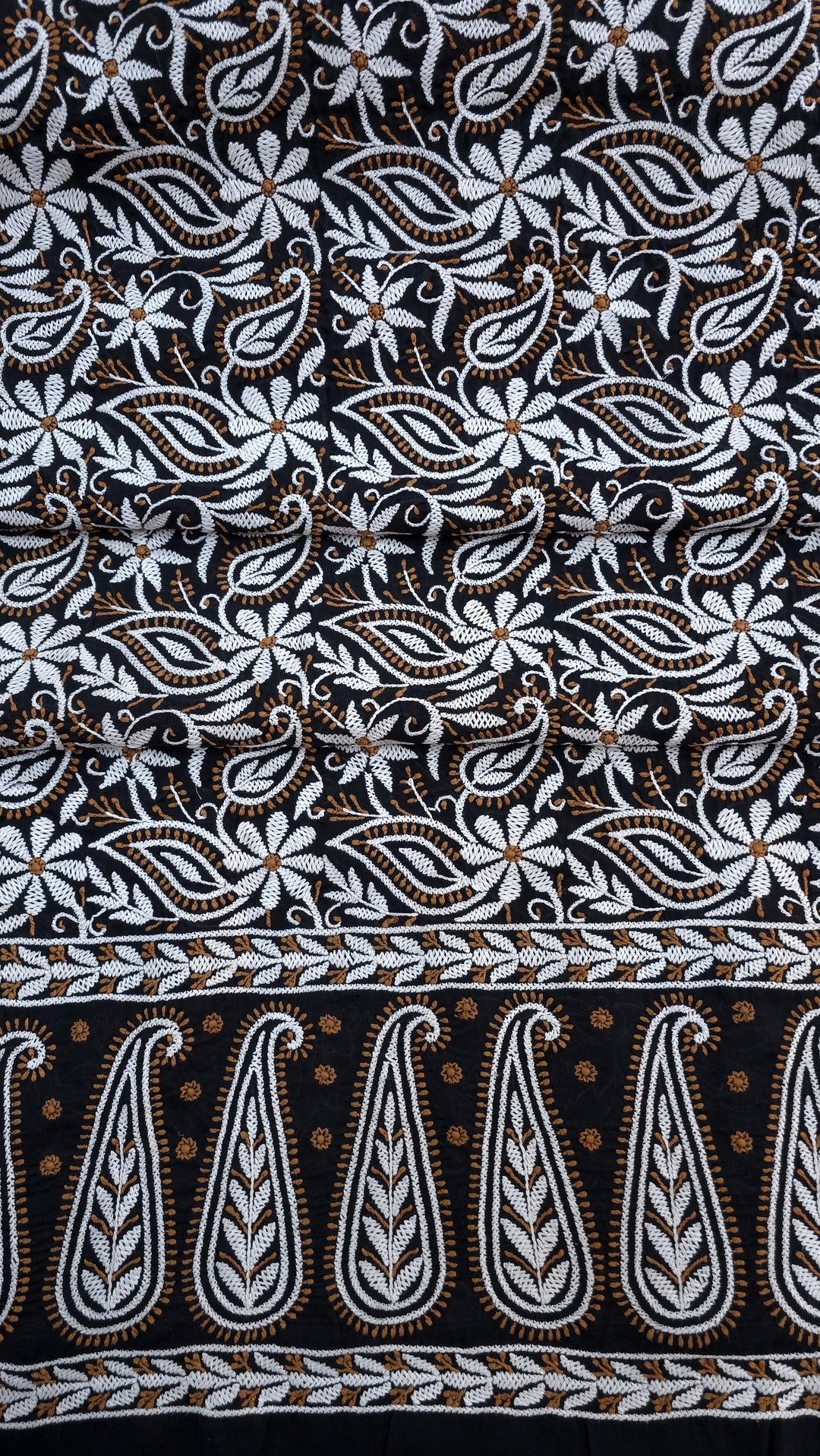 " Lucknowi Chikankari Unstitched Cotton Suit Set – Kurta, Bottom & Dupatta by Paridhan Chikan"