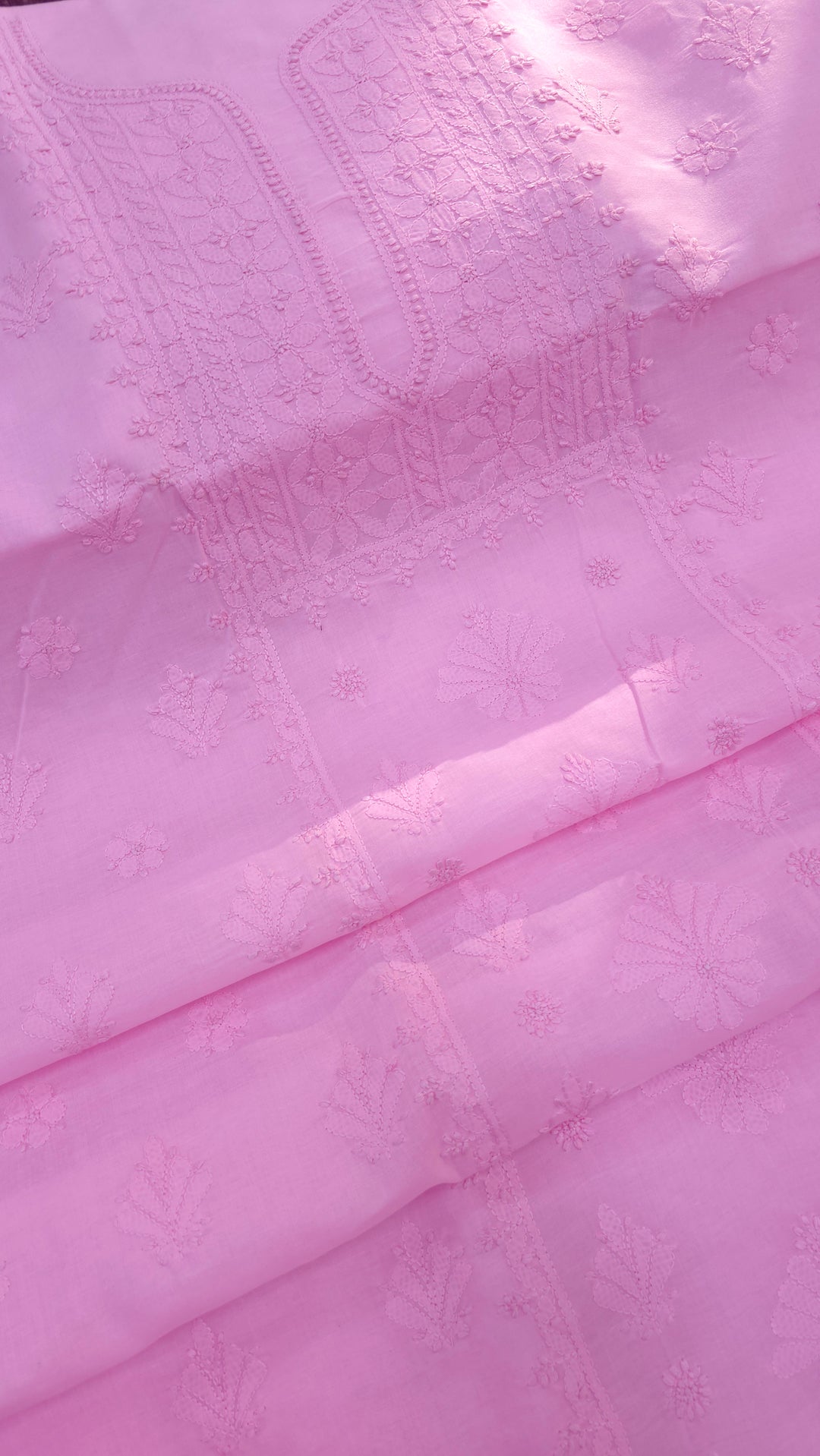 Paridhan Chikan Premium Handcrafted Chikankari Cotton Suit Set | Unstitched Dress Material with Chiffon Dupatta | Made in Lucknow