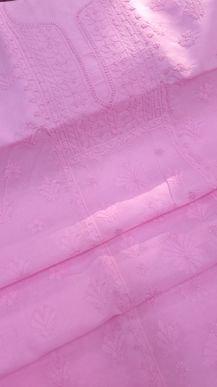 Paridhan Chikan Premium Handcrafted Chikankari Cotton Suit Set | Unstitched Dress Material with Chiffon Dupatta | Made in Lucknow