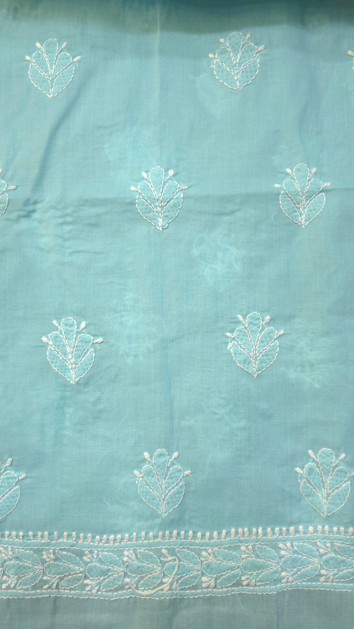 Paridhan Chikan Premium Handcrafted Chikankari Cotton Suit Set | Unstitched Dress Material with Chiffon Dupatta | Made in Lucknow