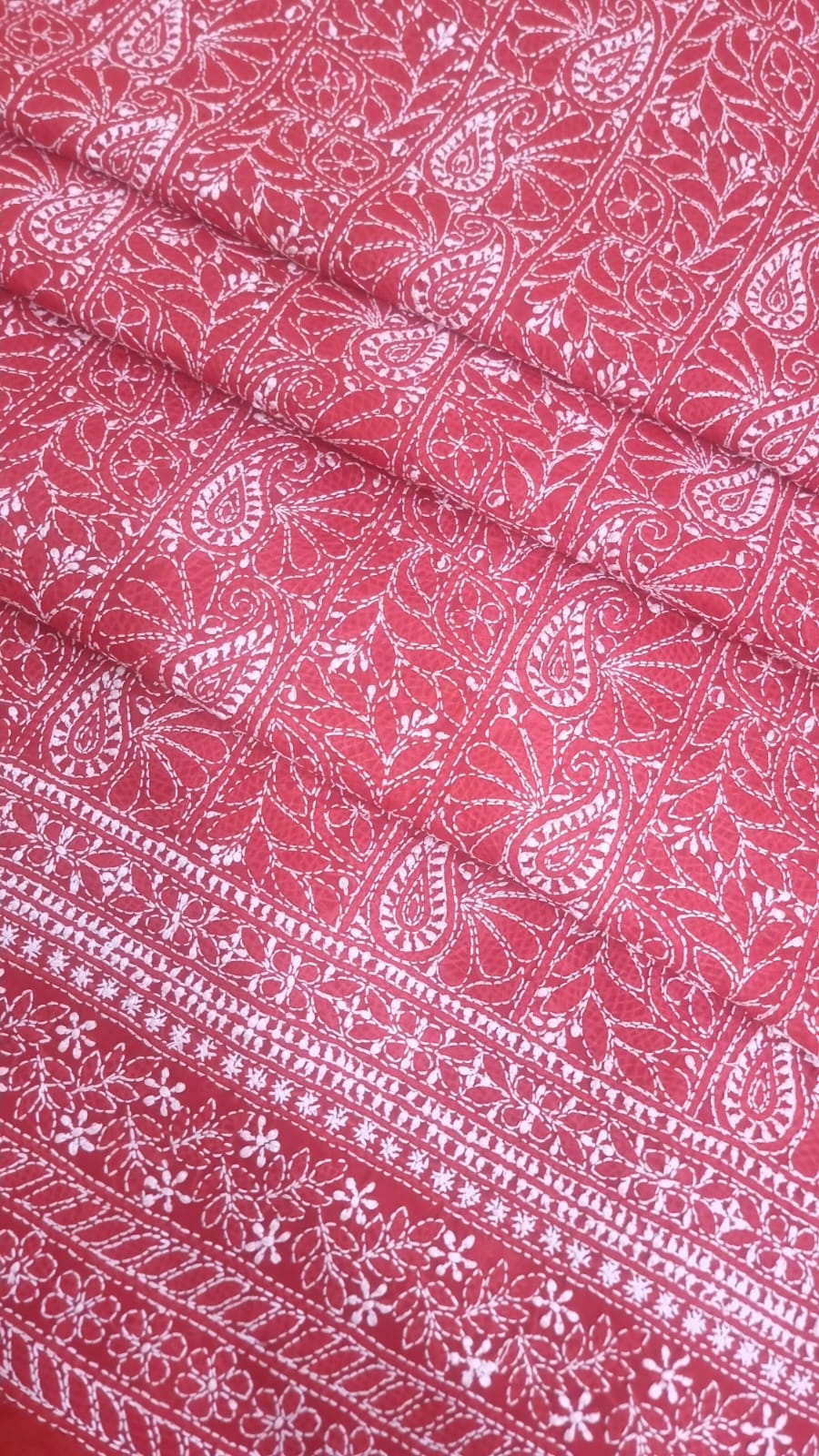 " Lucknowi Chikankari Unstitched Cotton Suit Set – Kurta, Bottom & Dupatta by Paridhan Chikan"
