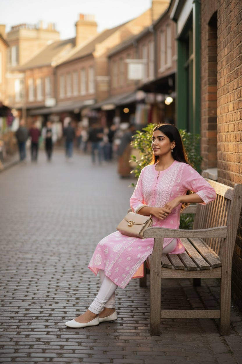 Pure Muslin Chikankari Kurti
