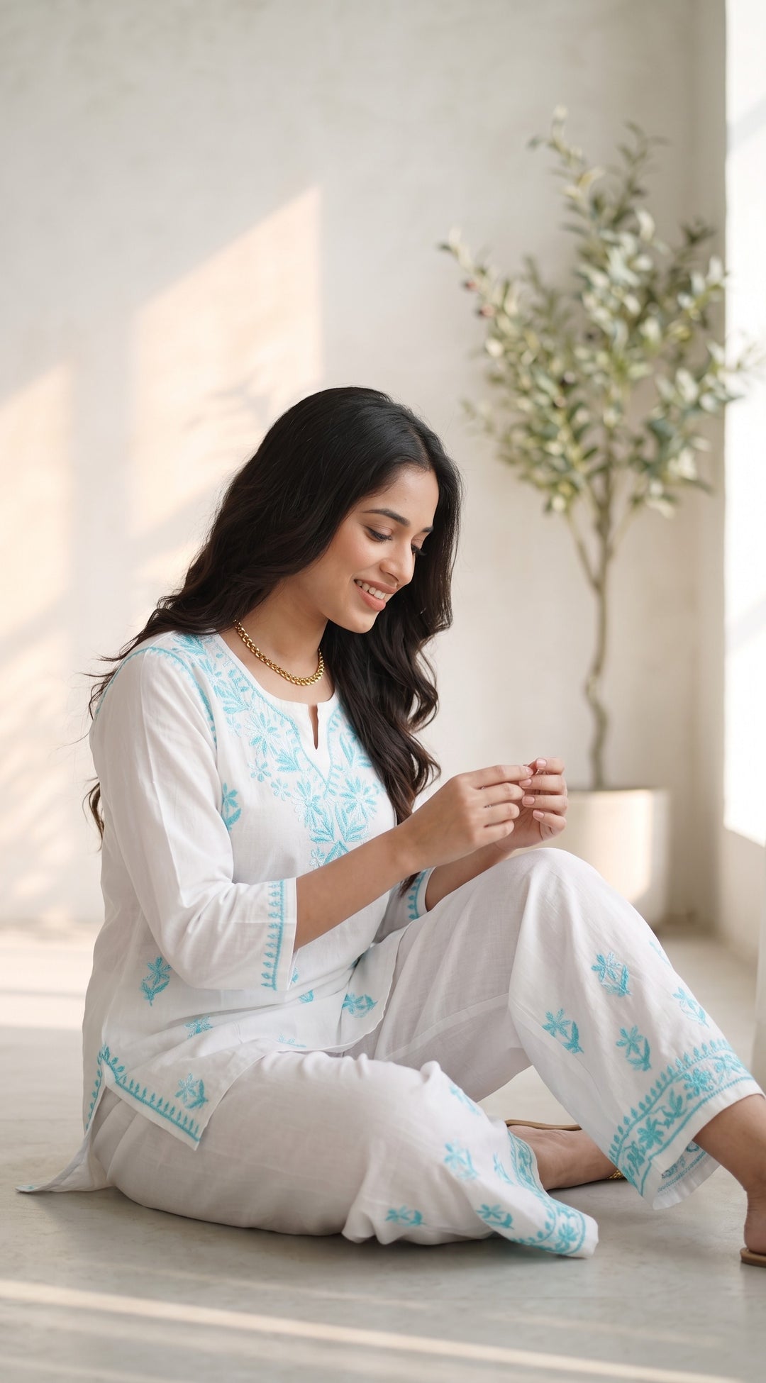 Zara Pure Rayon Chikankari Top for Women | Hand Embroidered Lucknowi Rayon Top | Paridhan Chikan