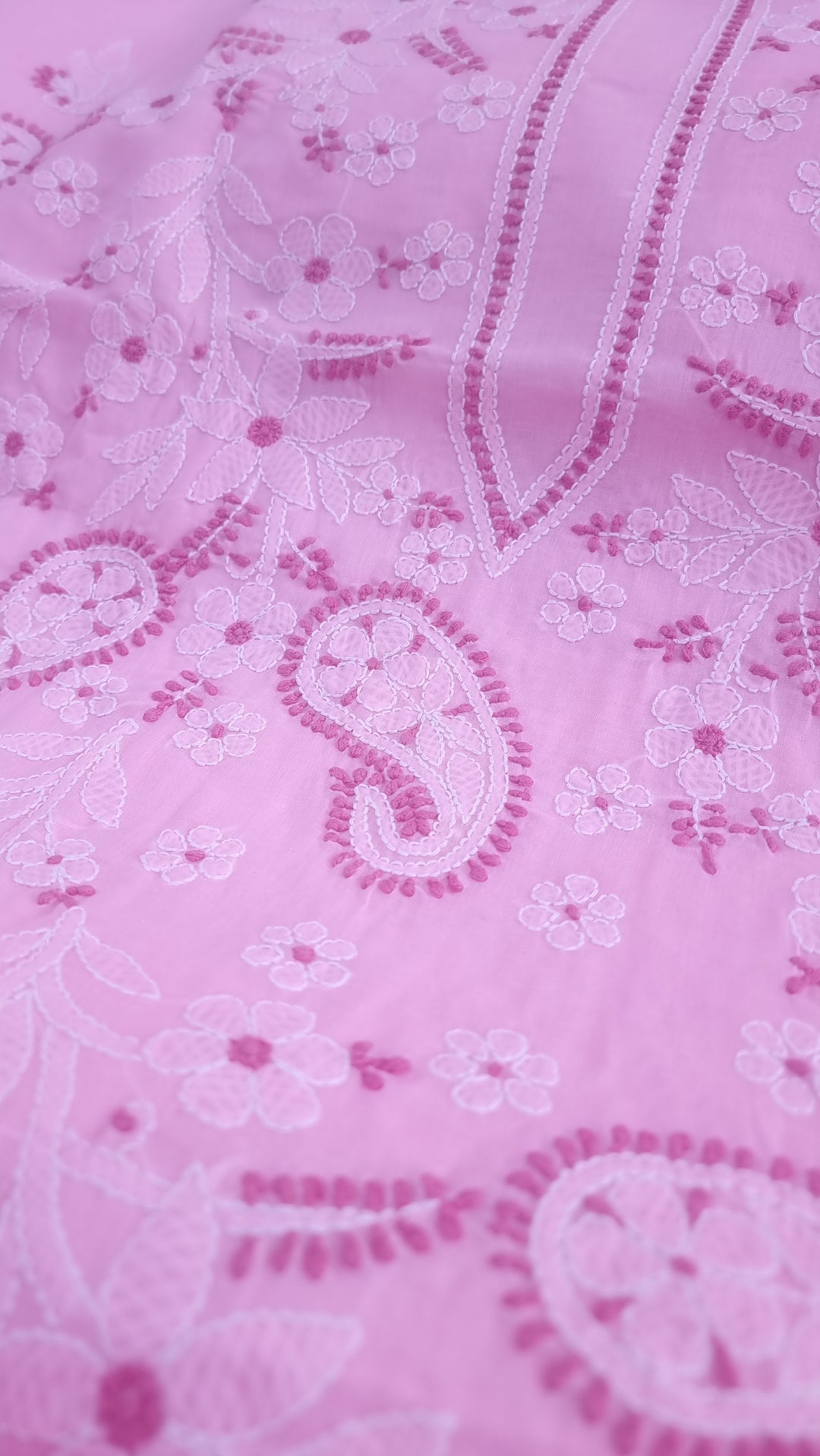 Paridhan Chikan Premium Handcrafted Chikankari Cotton Suit Set | Unstitched Dress Material with Chiffon Dupatta | Made in Lucknow