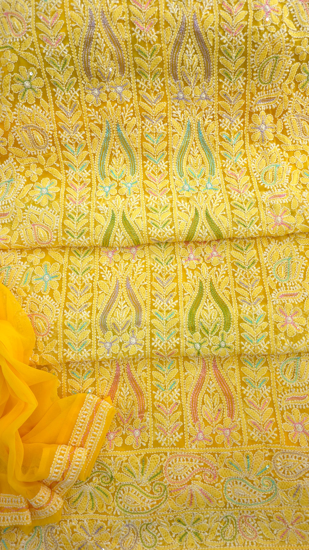 Georgette Chikankari Dress Material Resham Aari pearl Work