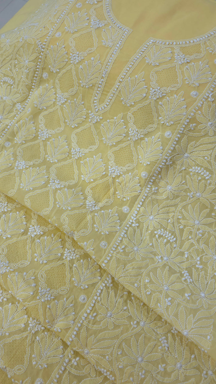 Tareef Lucknow Hand Jaali Chikankari Cotton Dress Material