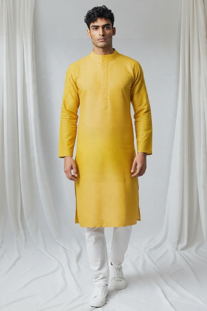 Banarsi jacquard silk kurta without chikankari