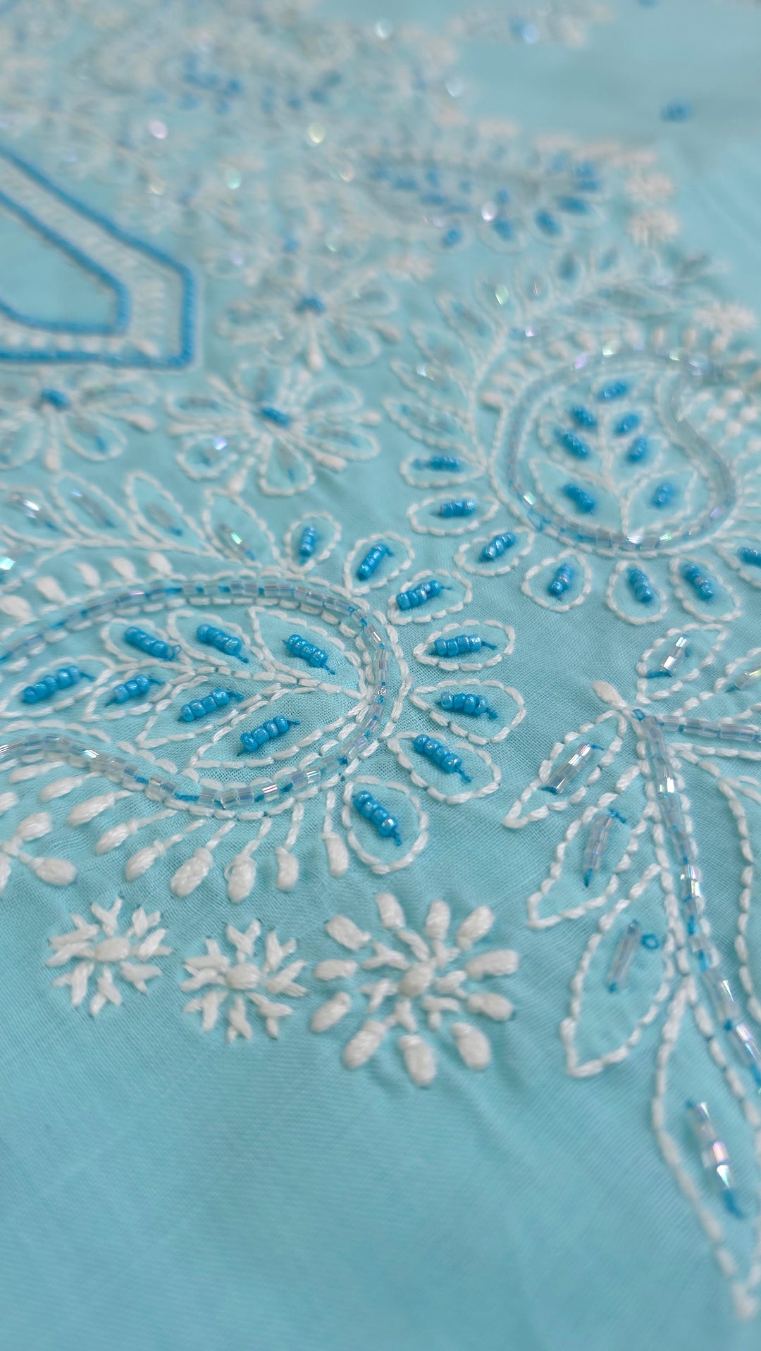 Pearl Chikankari Cotton Dress Material | Paridhan Chikan