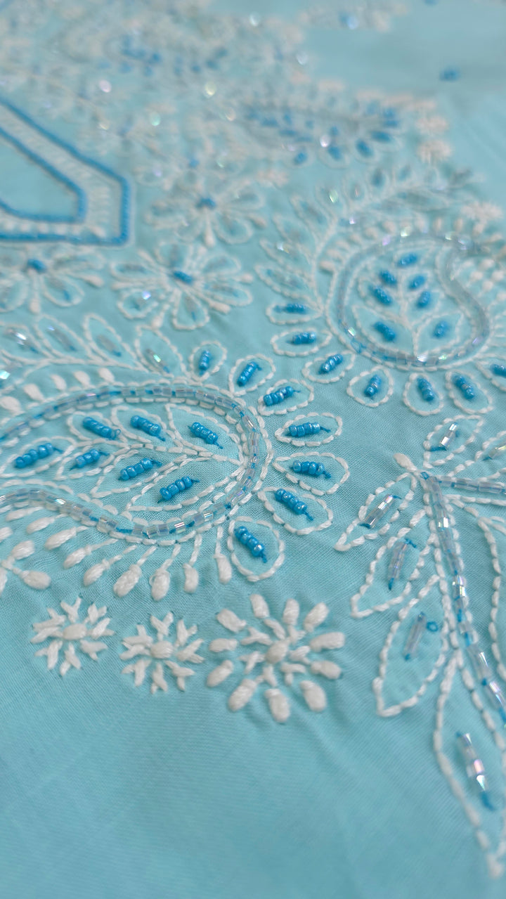 Pearl Chikankari Cotton Dress Material | Paridhan Chikan
