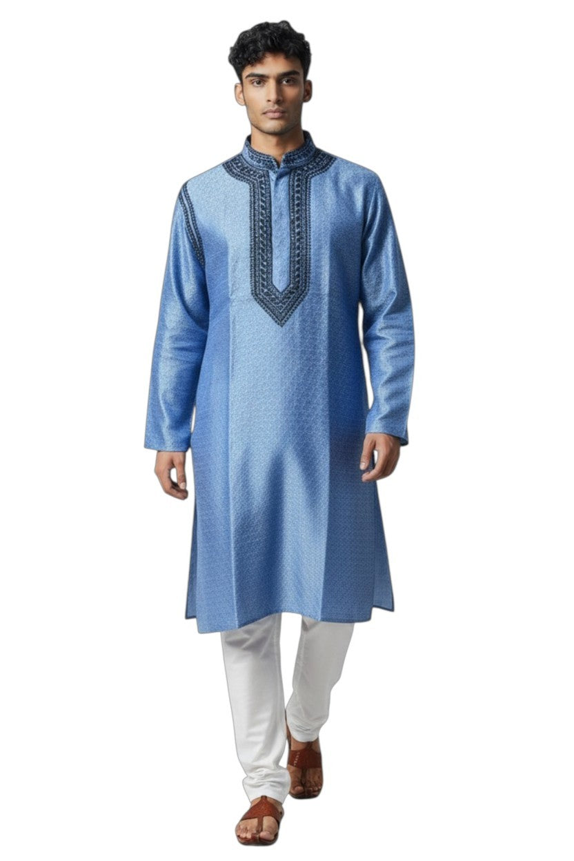 Banarsi jacquard silk kurta